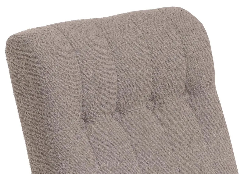 Fauteuil à bascule design avec accoudoirs assise large en tissu bouclé beige structure bois massif naturel 04_0009808
