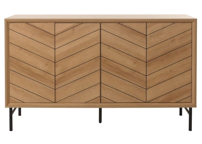 Buffet design avec 4 portes push-to-open meuble de rangement étagères réglables MDF et métal 04_0010092