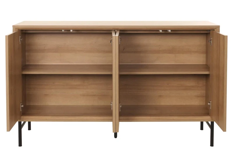 Buffet design avec 4 portes push-to-open meuble de rangement étagères réglables MDF et métal 04_0010092