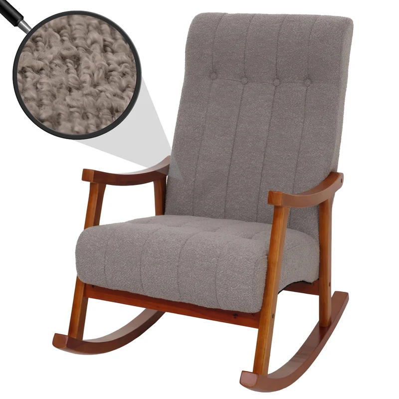Fauteuil à bascule moderne avec armoires et Nosag 97 x 64 x 85 cm confort optimal ambiance cosy en bois gris 04_0009813