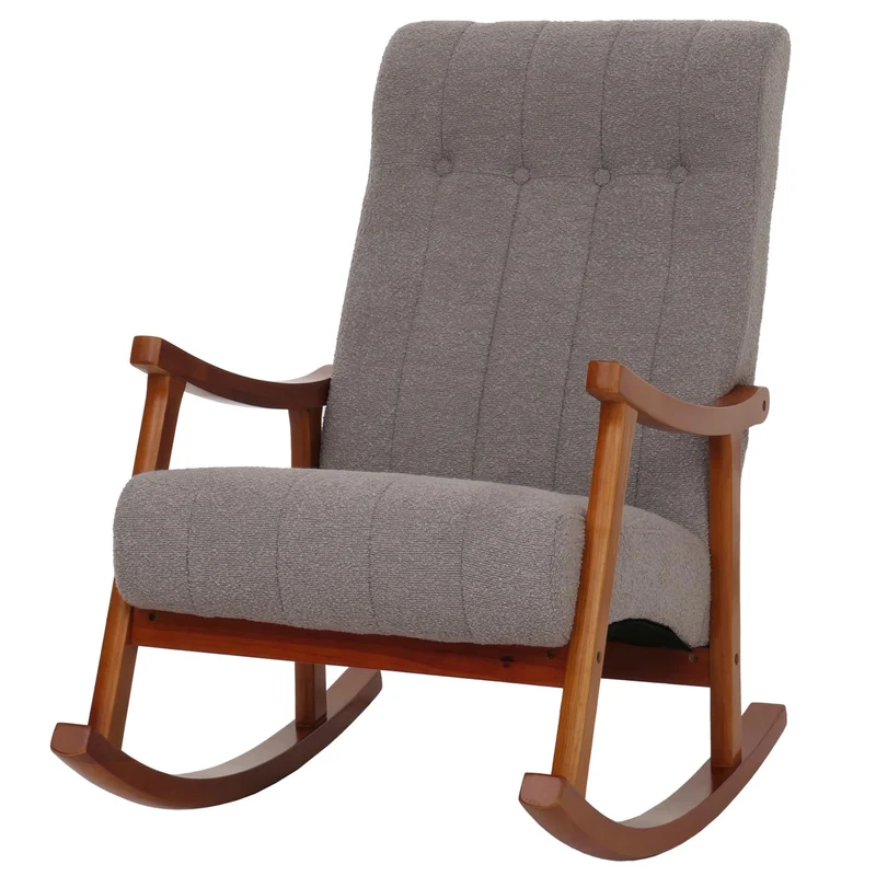 Fauteuil à bascule moderne avec armoires et Nosag 97 x 64 x 85 cm confort optimal ambiance cosy en bois gris 04_0009813