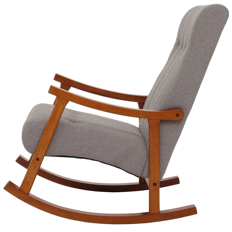 Fauteuil à bascule moderne avec armoires et Nosag 97 x 64 x 85 cm confort optimal ambiance cosy en bois gris 04_0009813