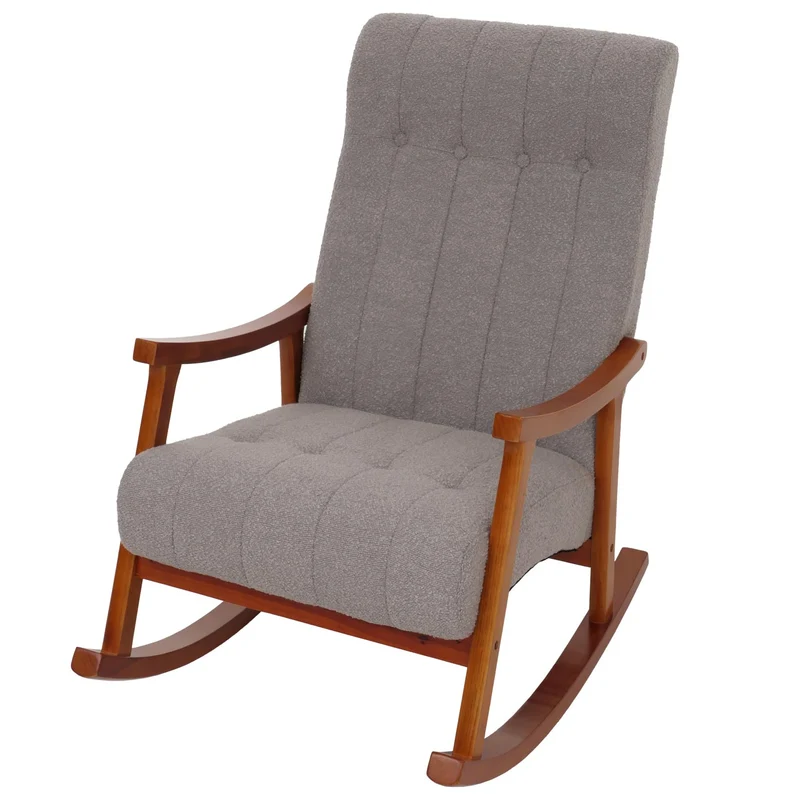 Fauteuil à bascule moderne avec armoires et Nosag 97 x 64 x 85 cm confort optimal ambiance cosy en bois gris 04_0009813