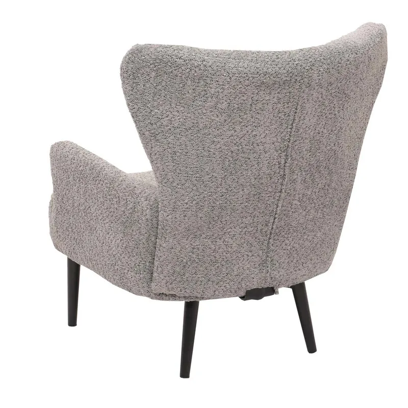 Fauteuil lounge rétro style moderne 80 x 75 x 78 cm avec assise large confort optimal en tissu chenille gris 04_0009998