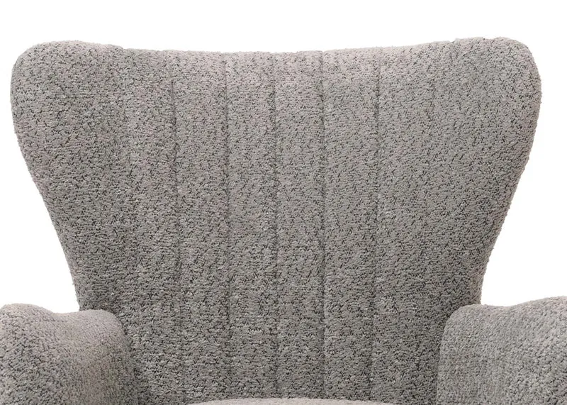 Fauteuil lounge rétro style moderne 80 x 75 x 78 cm avec assise large confort optimal en tissu chenille gris 04_0009998