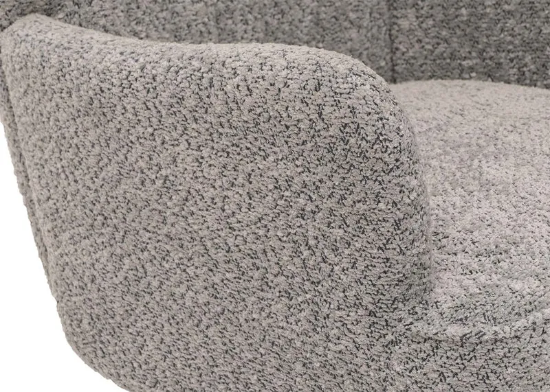 Fauteuil lounge rétro style moderne 80 x 75 x 78 cm avec assise large confort optimal en tissu chenille gris 04_0009998