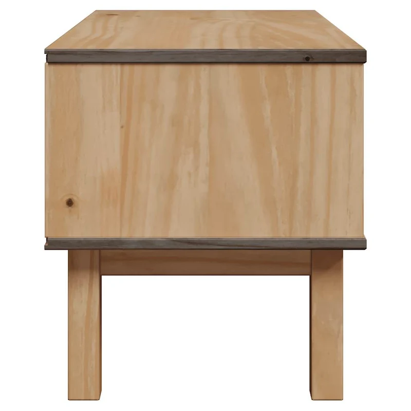 Banc banquette de couloir avec deux tiroirs de rangement 80 x 40 x 45 cm en bois de pin massif brun DEC024706