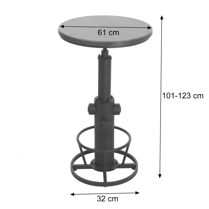 2x tabourets de bar avec table de bar rotatif design industriel en bois naturel et métal 04_0006769
