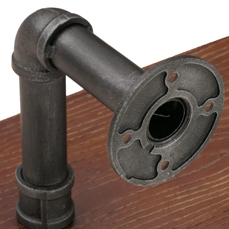 Lot de 2 étagères murales suspendues design industriel acier et bois marron 29x45x25 cm 04_0007482