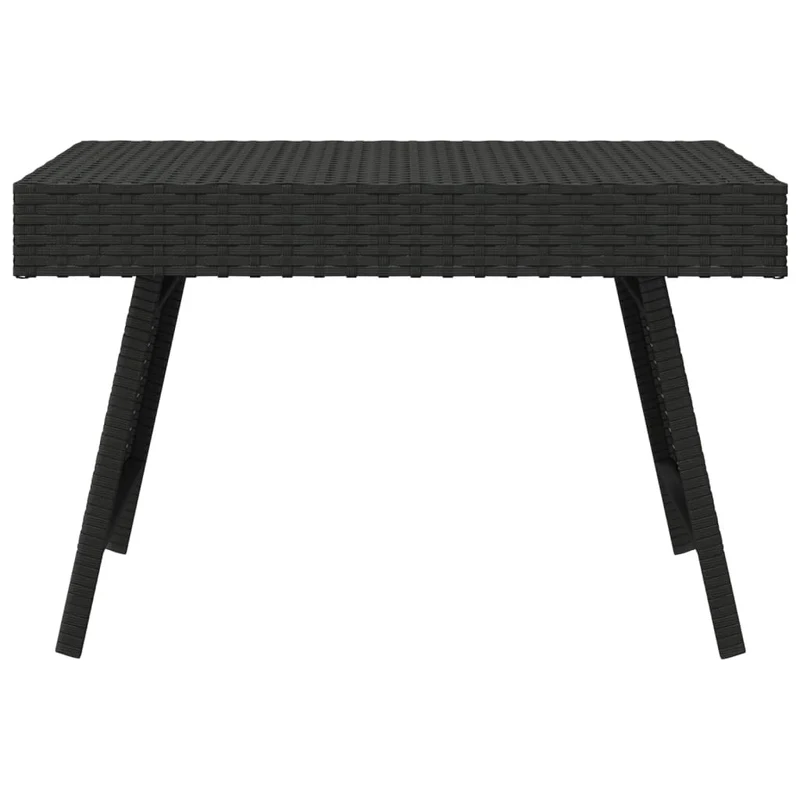 Table d'appoint pour intérieur ou extérieur 60 x 40 x 38 cm résine tressée noir et acier DEC032516