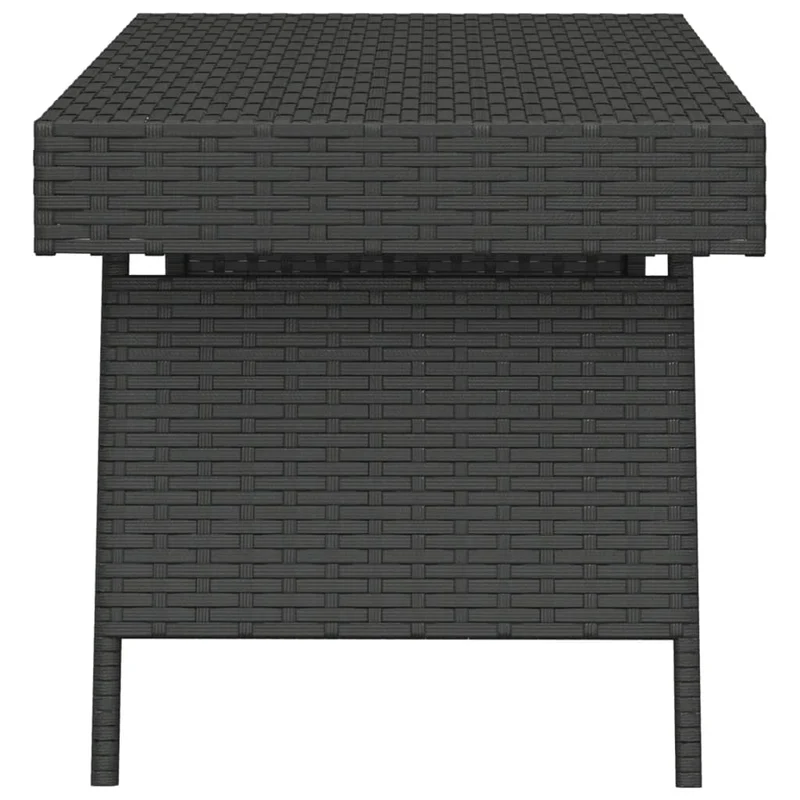 Table d'appoint pour intérieur ou extérieur 60 x 40 x 38 cm résine tressée noir et acier DEC032516