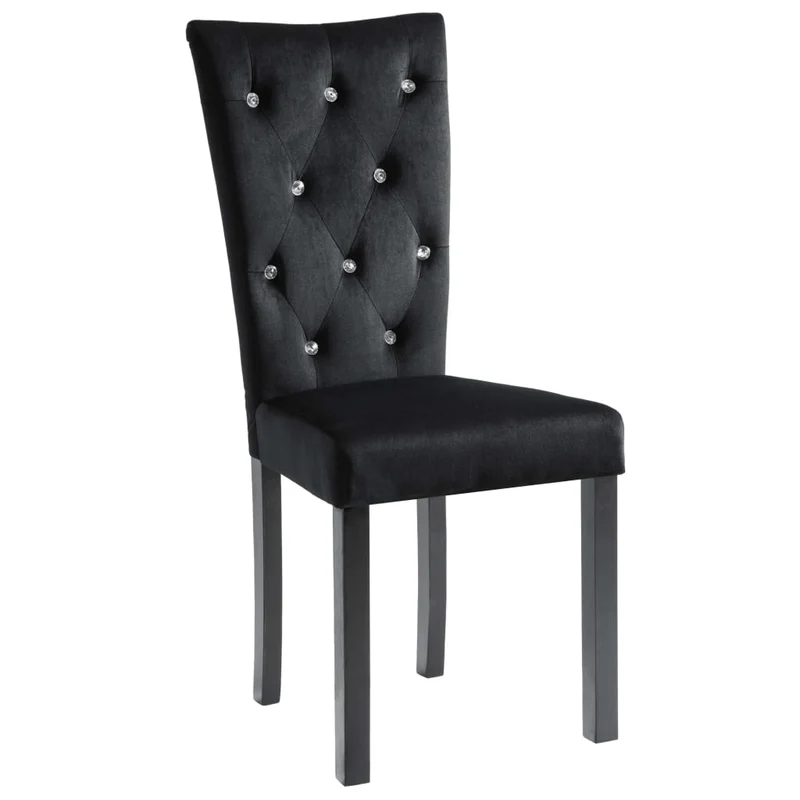 Lot de 2 chaises de salle à manger cuisine design contemporain velours noir CDS020897