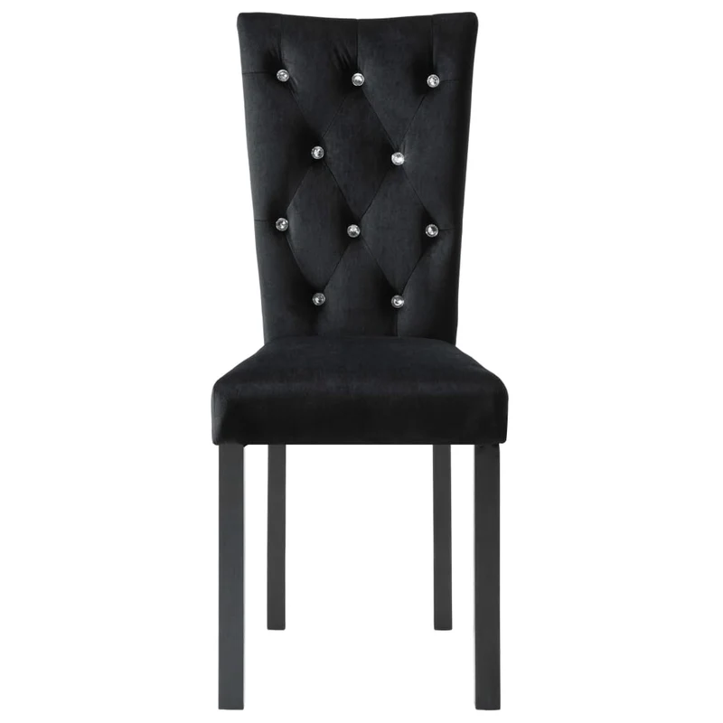 Lot de 2 chaises de salle à manger cuisine design contemporain velours noir CDS020897