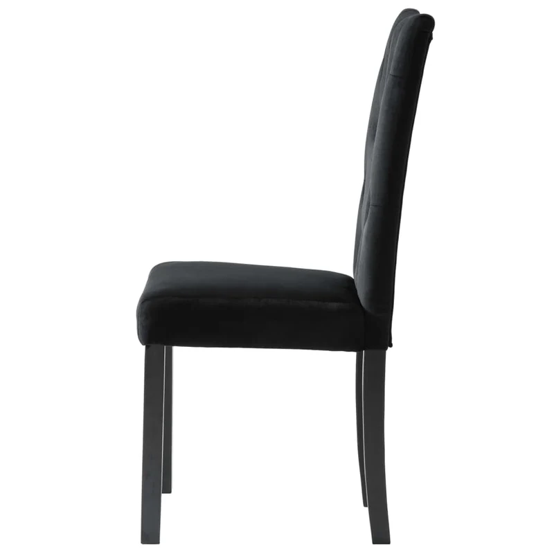 Lot de 2 chaises de salle à manger cuisine design contemporain velours noir CDS020897