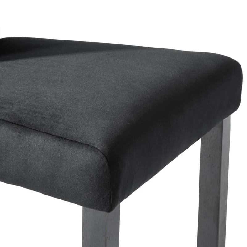 Lot de 2 chaises de salle à manger cuisine design contemporain velours noir CDS020897
