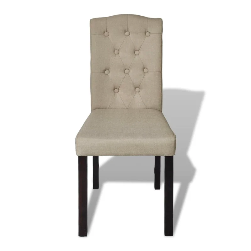 Lot de 2 chaises de salle à manger cuisine design classique tissu poil de chameau CDS020951