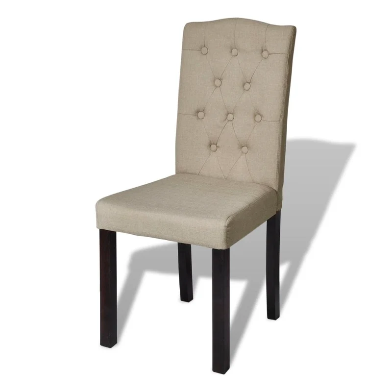 Lot de 2 chaises de salle à manger cuisine design classique tissu poil de chameau CDS020951