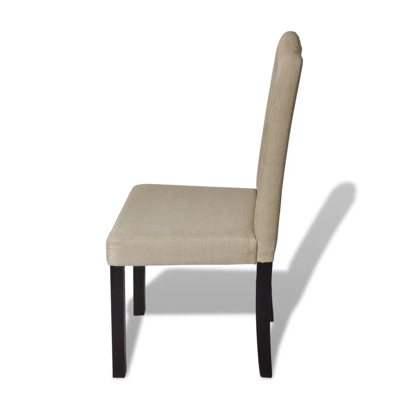 Lot de 2 chaises de salle à manger cuisine design classique tissu poil de chameau CDS020951