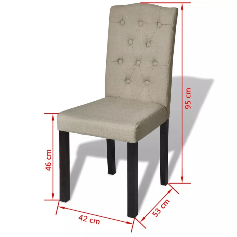 Lot de 2 chaises de salle à manger cuisine design classique tissu poil de chameau CDS020951