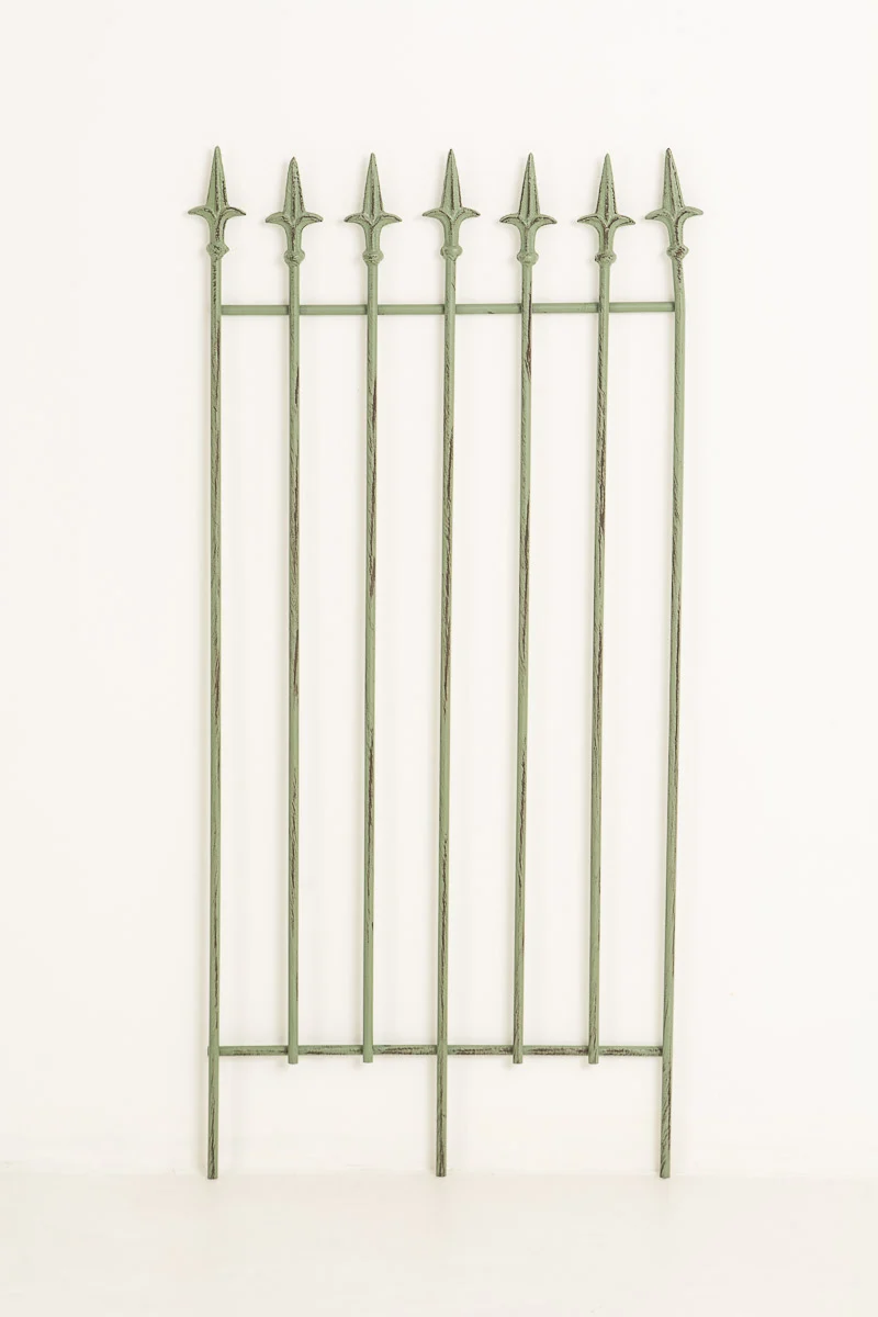Treillis support pour plantes grimpantes à plante décoration de jardin 100 × 50 cm en métal vert vieilli 10_0008921