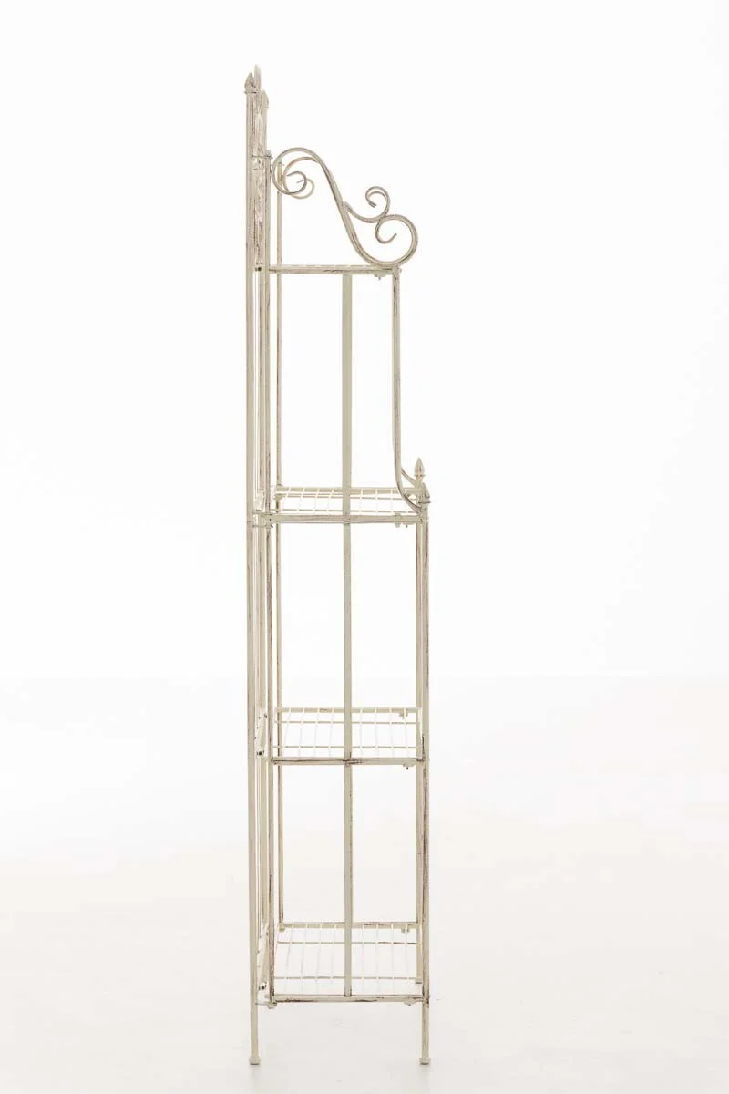 Étagère de rangement plantes chaussures cuisine 4 niveaux en métal 175x66x32 cm crème vieilli ETA10095