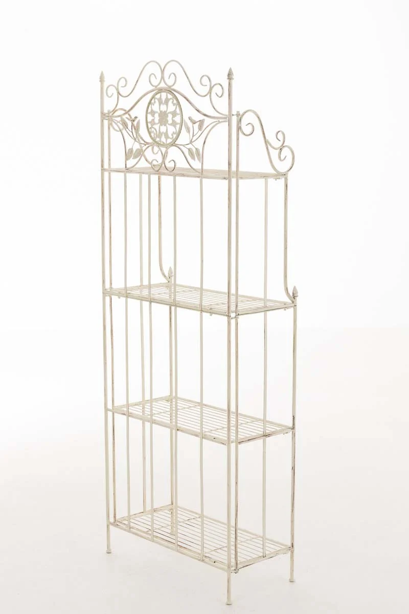 Étagère de rangement plantes chaussures cuisine 4 niveaux en métal 175x66x32 cm crème vieilli ETA10095