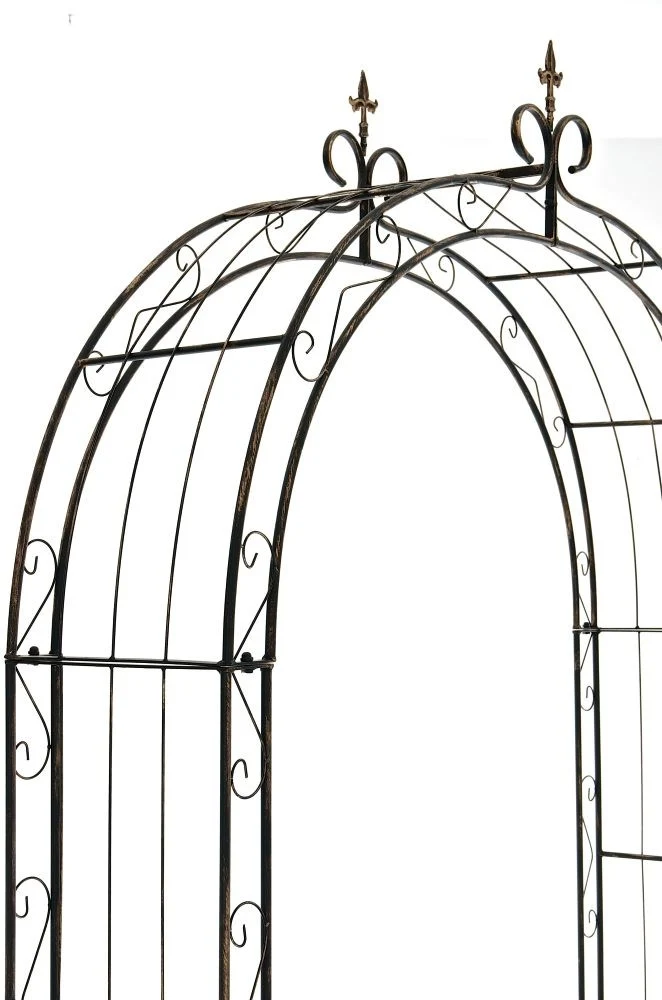 Arche à rosiers pour jardin revêtue de fer hauteur 260 cm bronze vieilli MDJ10116