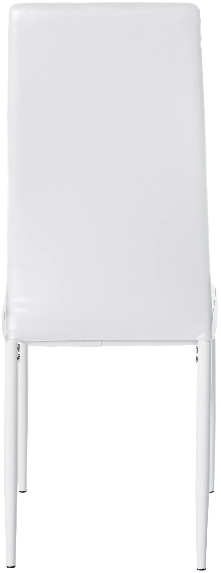 Chaise de salle à manger x1 design simple en PVC blanc avec couture décorative cadre en métal blanc 10_0002053