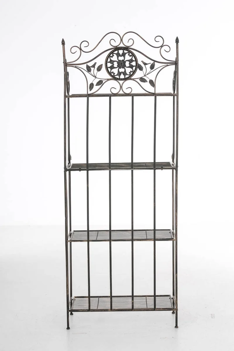 Étagère de rangement plantes chaussures cuisine 4 niveaux en métal 175x66x32 cm bronze ETA10094