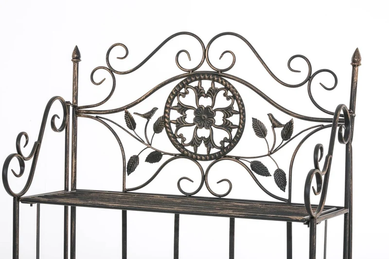 Étagère de rangement plantes chaussures cuisine 4 niveaux en métal 175x66x32 cm bronze ETA10094