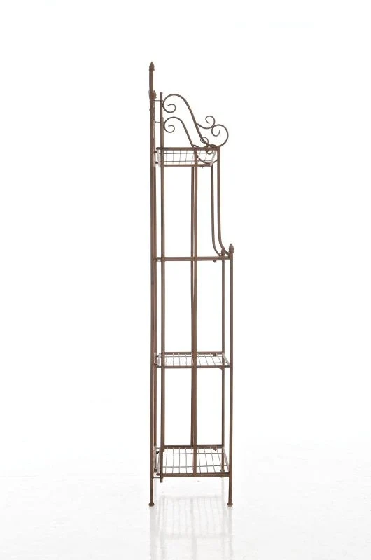 Étagère de rangement plantes chaussures cuisine 4 niveaux en métal 175x66x32 cm marron vieilli ETA10092
