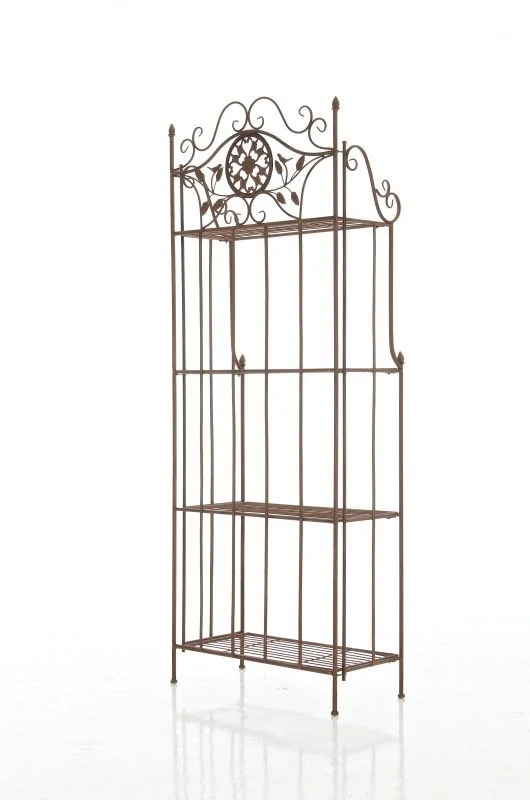Étagère de rangement plantes chaussures cuisine 4 niveaux en métal 175x66x32 cm marron vieilli ETA10092
