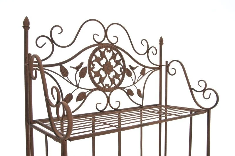 Étagère de rangement plantes chaussures cuisine 4 niveaux en métal 175x66x32 cm marron vieilli ETA10092