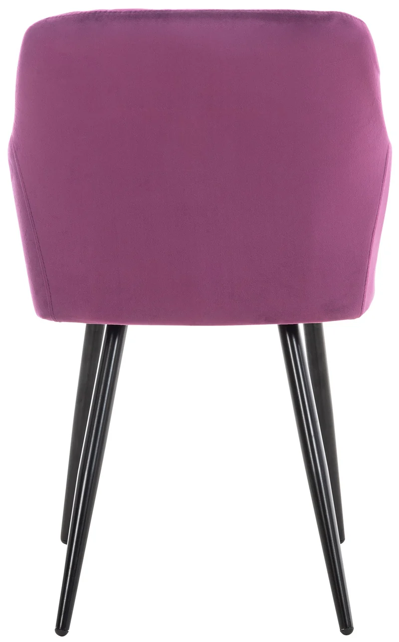 Chaise de salle à manger design retro coutures décoratives en losanges assise en tissu violet 10_0002107