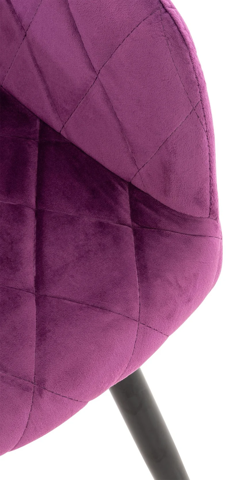 Chaise de salle à manger design retro coutures décoratives en losanges assise en tissu violet 10_0002107
