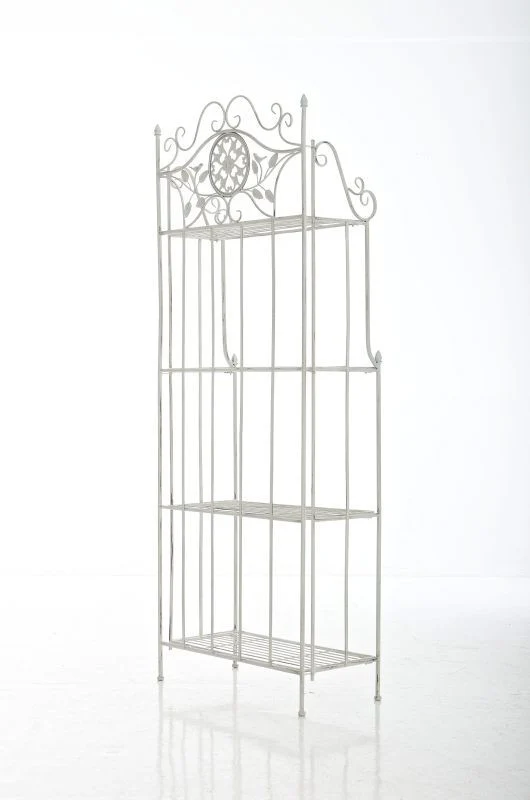 Étagère de rangement plantes chaussures cuisine 4 niveaux en métal 175x66x32 cm blanc vieilli ETA10091