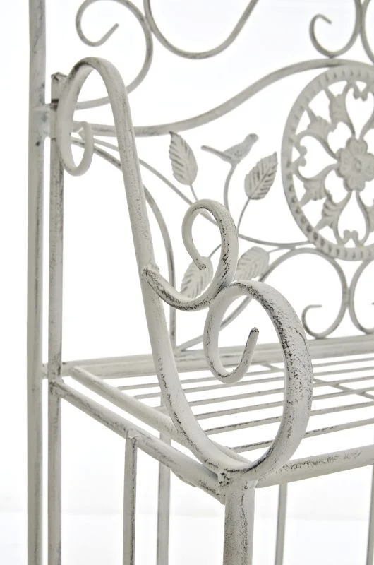 Étagère de rangement plantes chaussures cuisine 4 niveaux en métal 175x66x32 cm blanc vieilli ETA10091