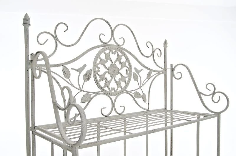 Étagère de rangement plantes chaussures cuisine 4 niveaux en métal 175x66x32 cm blanc vieilli ETA10091