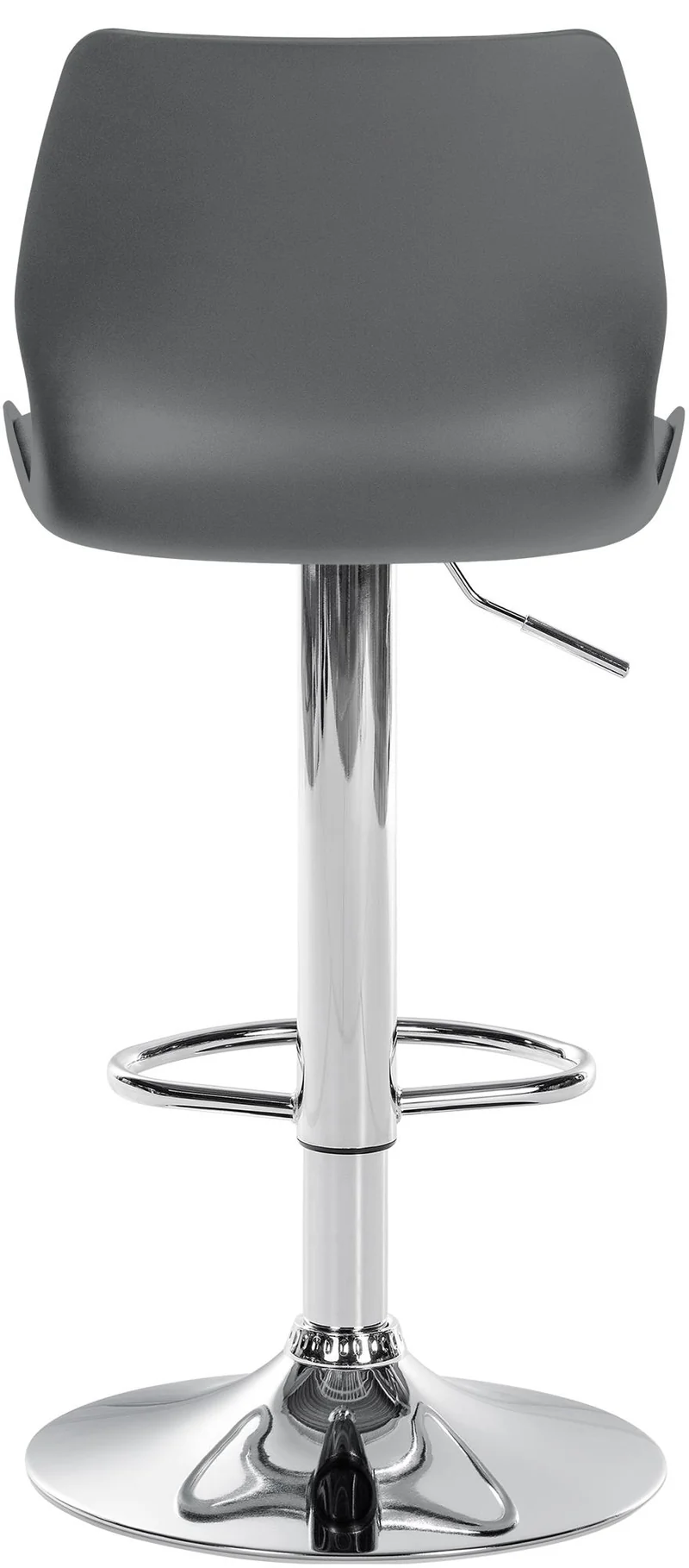 Tabouret de bar x1 avec repose-pieds hauteur réglable pivotant en PVC et plastique gris et métal 10_0004905