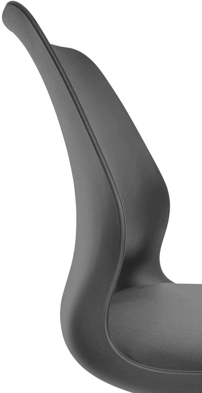 Tabouret de bar x1 avec repose-pieds hauteur réglable pivotant en PVC et plastique gris et métal 10_0004905