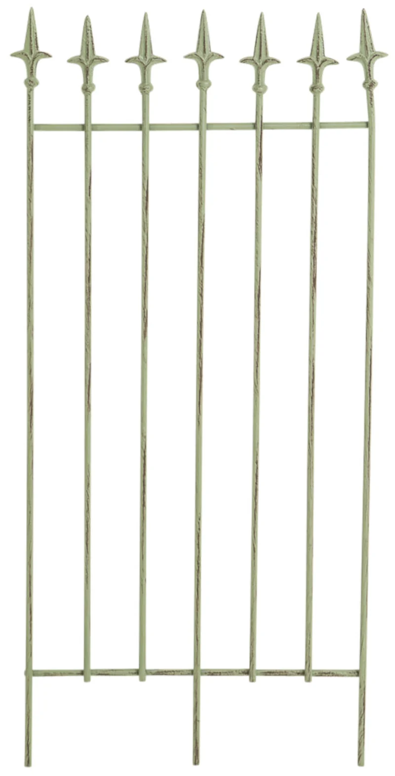 Lot de 2 treillis support pour plantes grimpantes décoration de jardin en métal vert vieilli 10_0003834