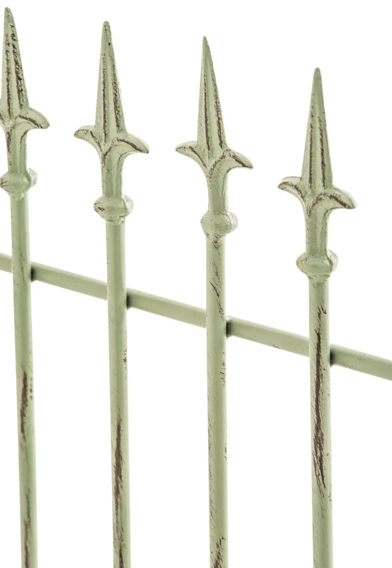 Lot de 2 treillis support pour plantes grimpantes décoration de jardin en métal vert vieilli 10_0003834