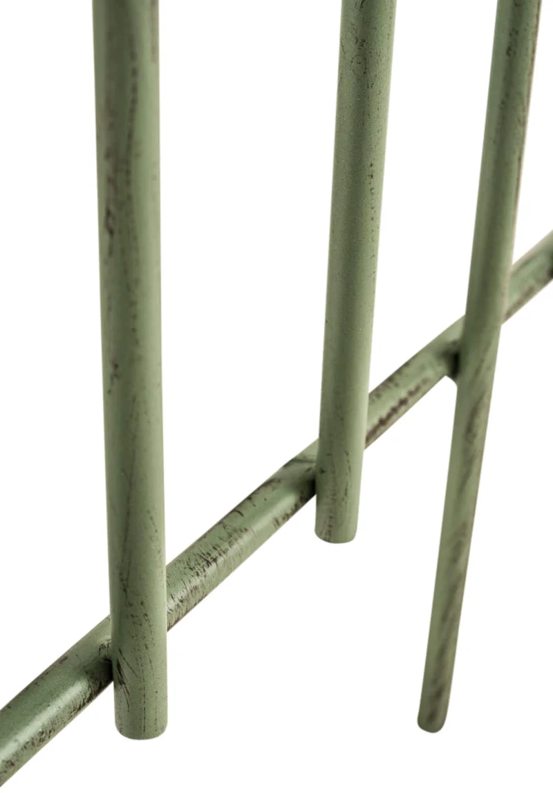 Lot de 2 treillis support pour plantes grimpantes décoration de jardin en métal vert vieilli 10_0003834