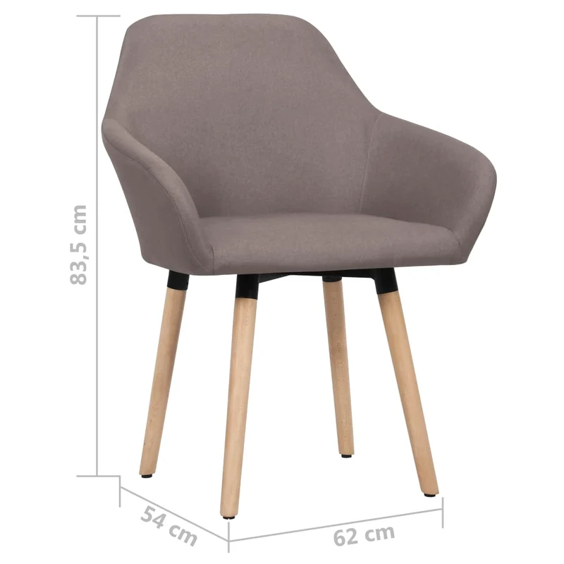 Lot de 2 chaises de salle à manger cuisine design moderne tissu taupe CDS021052