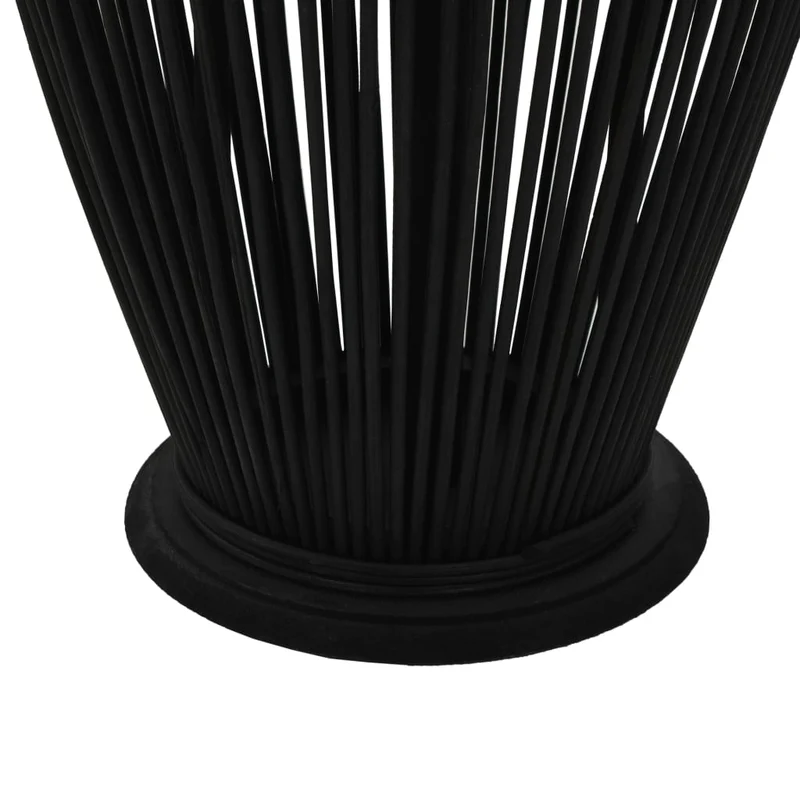 Bougeoir suspendu ou sur pied porte-bougie bambou naturel décoration extérieur Noir hauteur 95 cm DEC020006