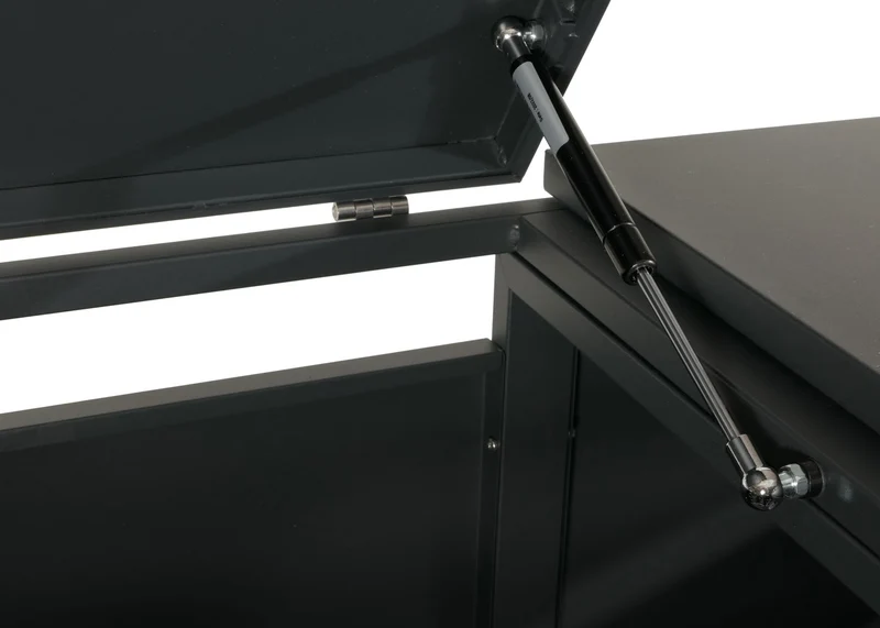Abri poubelles double 2 bacs sécurisé verrouillable 80 à 240 L 131 x 80 cm structure en acier galvanisé anthracite 04_0008226