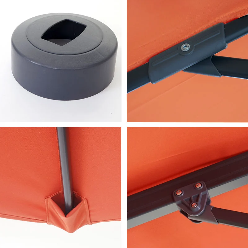 Parasol déporté rond 3 m orientable inclinable structure en aluminium et acier toile en polyester terracotta 04_0007992