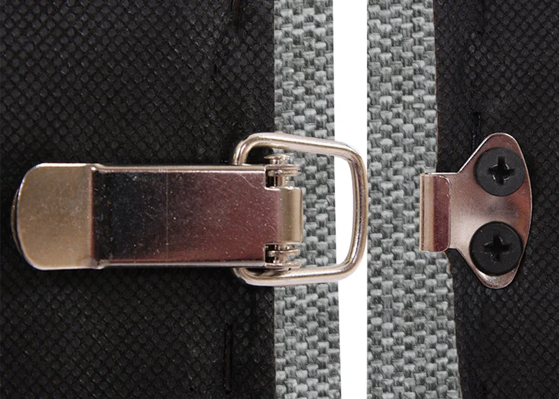 Canapé 2 places modulable style lounge sans accoudoirs assise confortable système clips extensible tissu gris 04_0010598