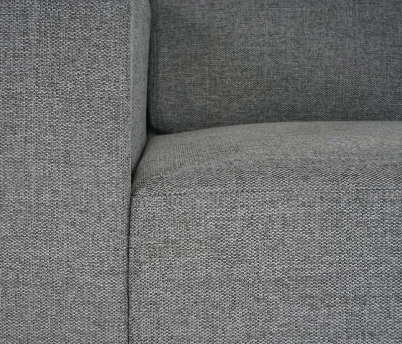 Canapé 2 places modulable style lounge sans accoudoirs assise confortable système clips extensible tissu gris 04_0010598