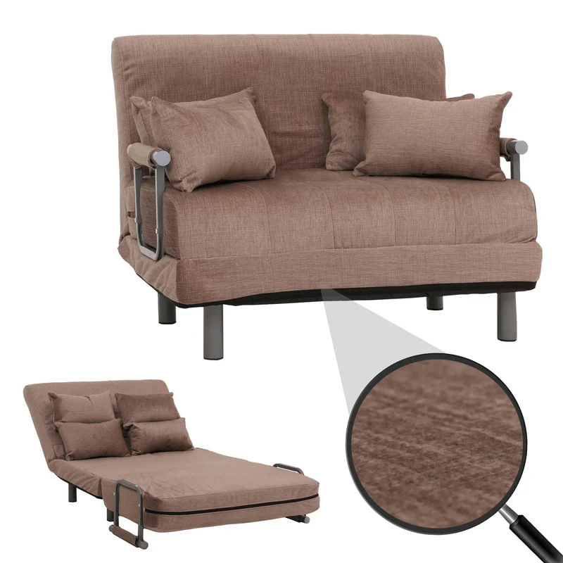 Fauteuil convertible moderne accueillant 80 x 105 x 82 cm avec fonction couchage en tissu chenille marron 04_0010005
